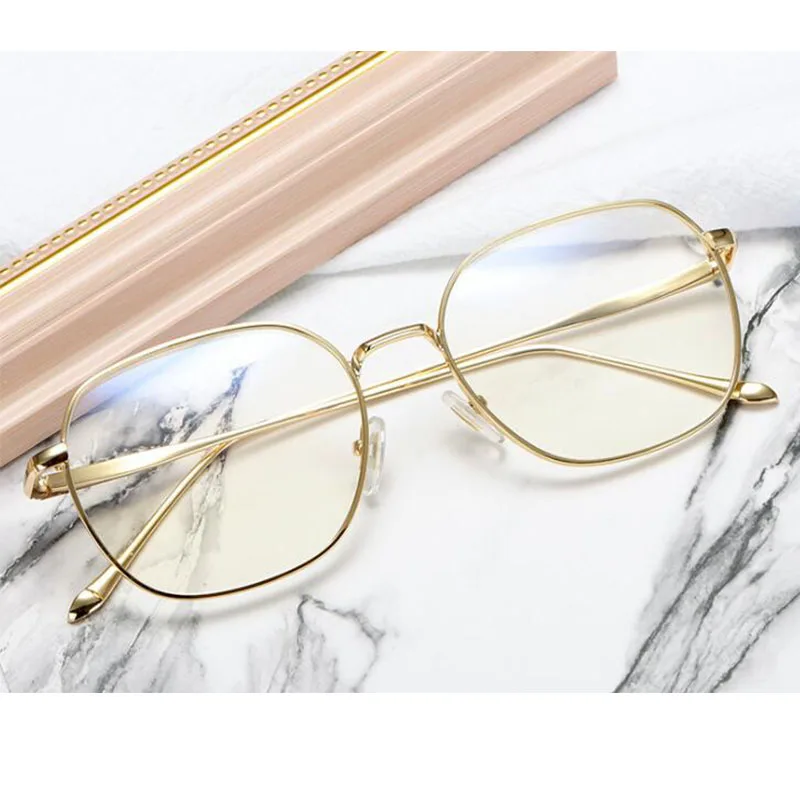Золотая квадратная оправа для очков, прозрачные линзы, ретро очки, оправа для очков, роскошный бренд, дизайнерская, Литературная, молодежная оправа для очков