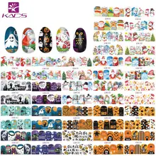 KADS 48 PCS Nail Decals สติกเกอร์สำหรับเล็บคริสต์มาสฮาโลวีนชุด Snowman Santa Dreamcatcher เคล็ดลับเล็บ wraps sliders(China)