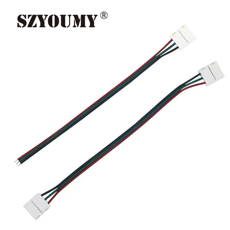 

SZYOUMY 500PCS 3 Pin 2 clip with wire Connector 15CM Cable For 5050 WS2811 WS2812B 3 pin LED Strip