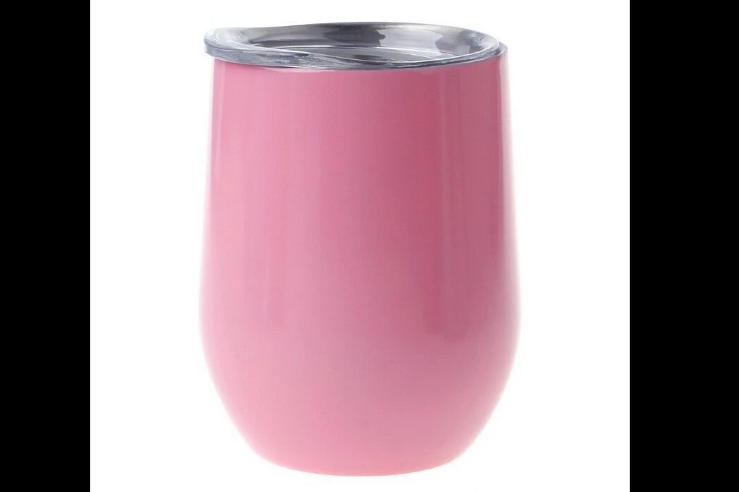 Рождественский подарок яйцо коктейль стакан вина чашка из нержавеющей стали металлический Кубок кружка с крышкой - Цвет: Розовый