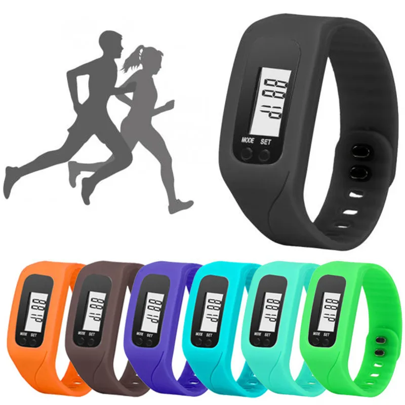 

Long-life battery Multifunction 7 Colors Digital LCD Pedometer Run Step Calorie Walking Distance Counter High Quality #0618