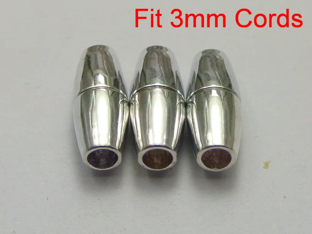 5 Sets Silver Tone Metal Barrel Clasps Glue in End Caps Fit