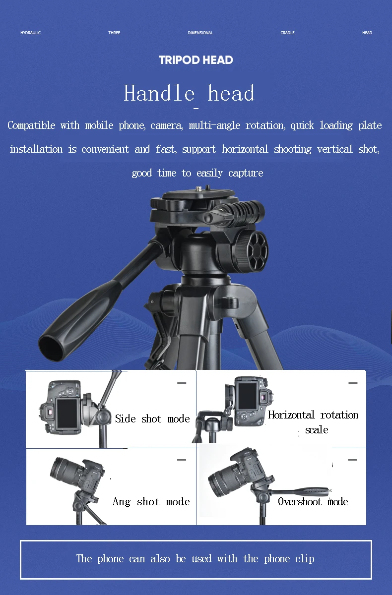 YUNTENG VCT-668 Tripod with Damping Head Fluid Pan camera DV Phone VCR Video