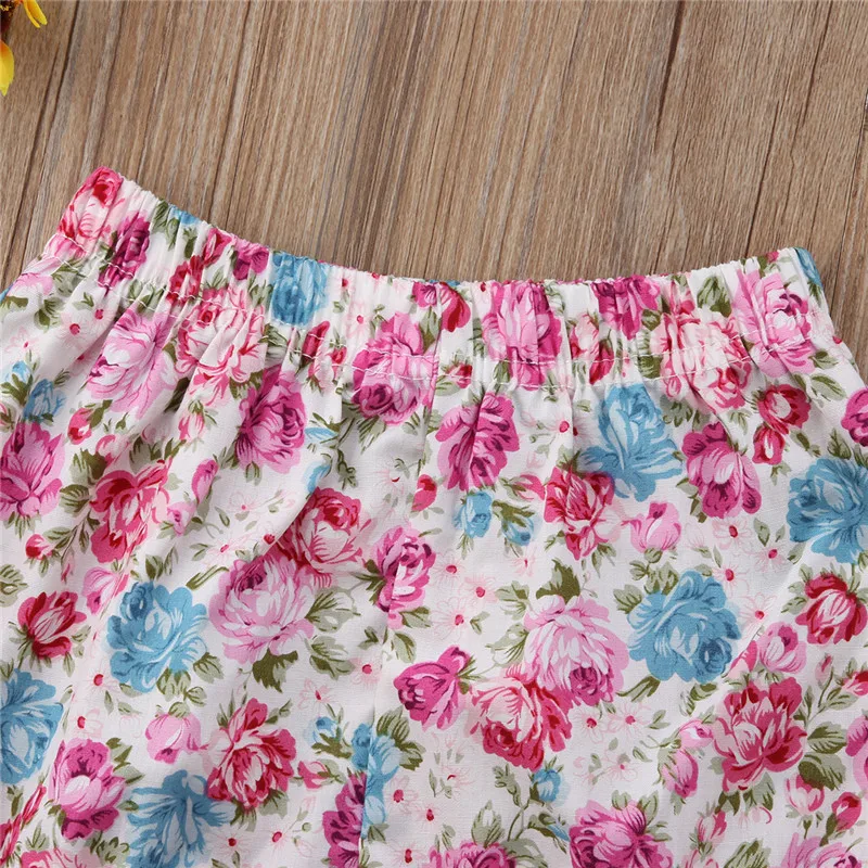 Новое поступление летние тонкие цветочные печатных детские шорты для девочки хлопок микс Для детей Шорты для десткая Одежда для девочек брюки