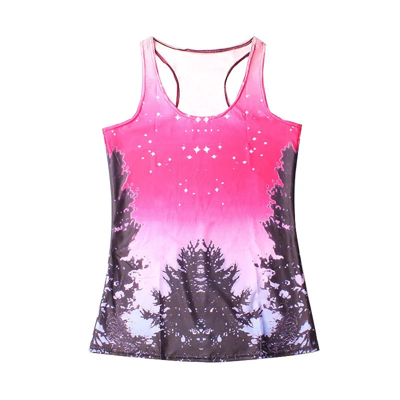 Tops Summer Women's Blouses Strapless Sleeveless Digital Print Casual Sunset Rose Trees Tank 