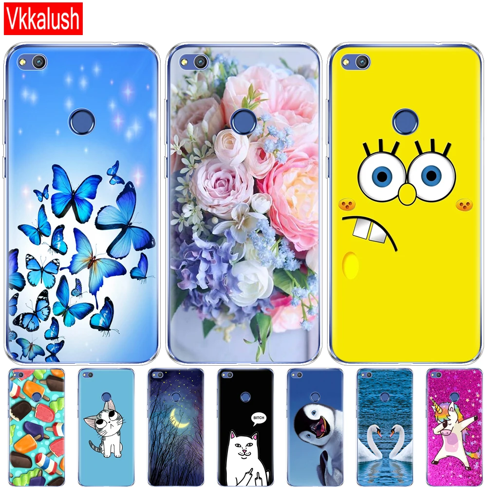 

cover phone case for huawei P9 LITE 2017 P8 LITE 2017 soft tpu Silicon back cover 360 full protective transparent coque