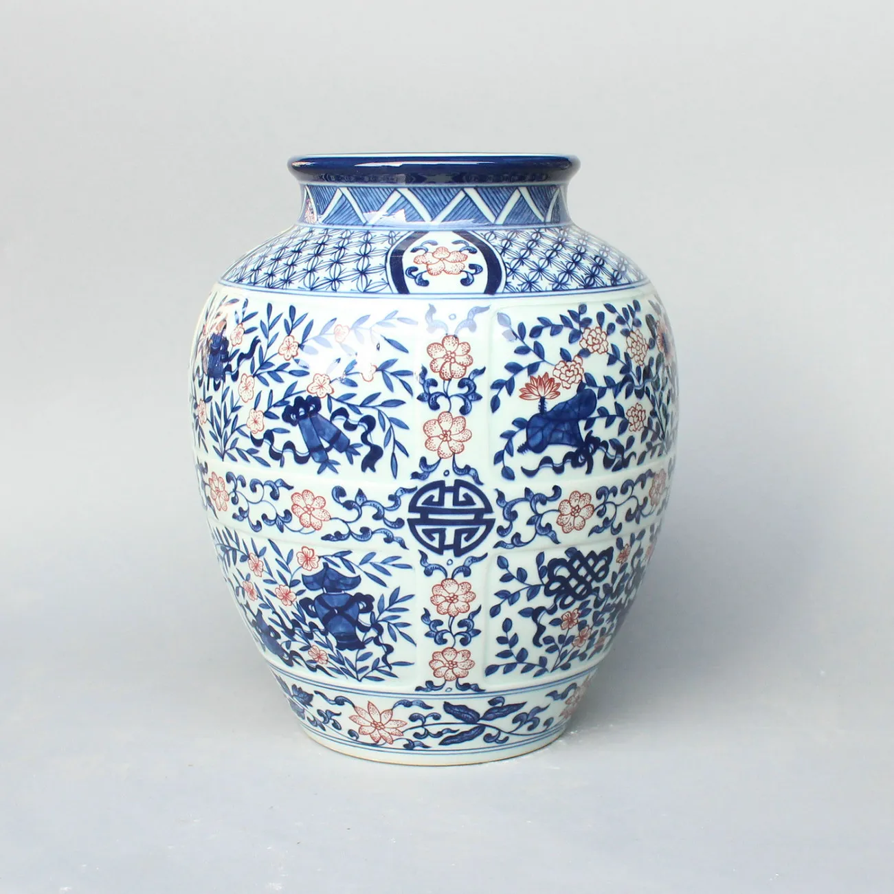 Ryxy07 12 Inch Oriental Vases Blue And White Decorative Vase In