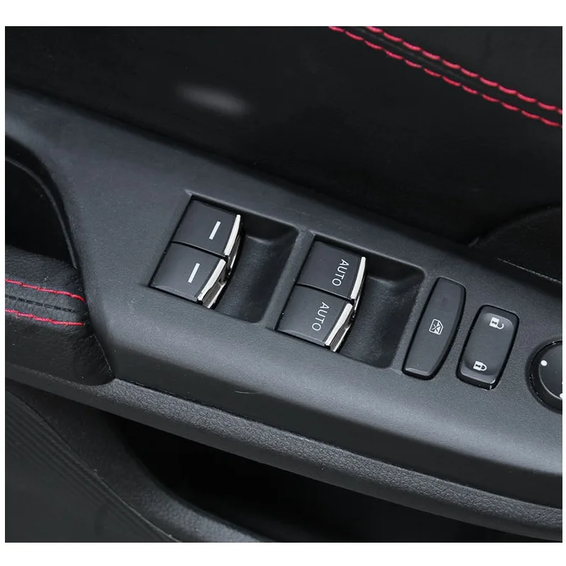  7 pcs Car Interior Door Window Lift Switch Trim Stickers Decals For Honda Civic 10th 2016 2017 2018