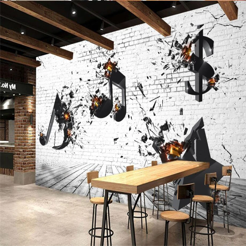 beibehang Custom 3d wallpaper music bar KTV cultural background Living room bedroom background wall painting decoration