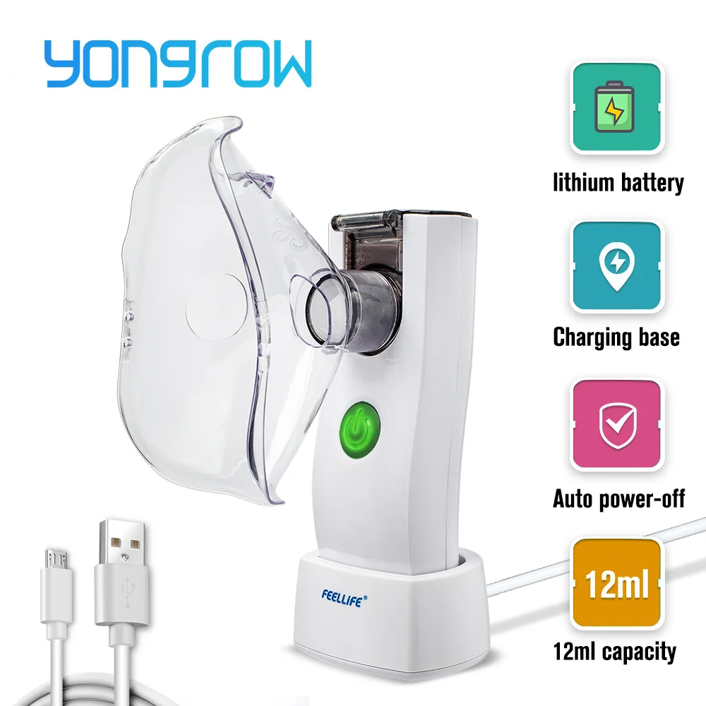 

Yongrow Nebulizer Handheld Inalador Nebulizador Asthma Inhaler Atomizer for Children Adult USB Rechargeable Nebulizador Portatil