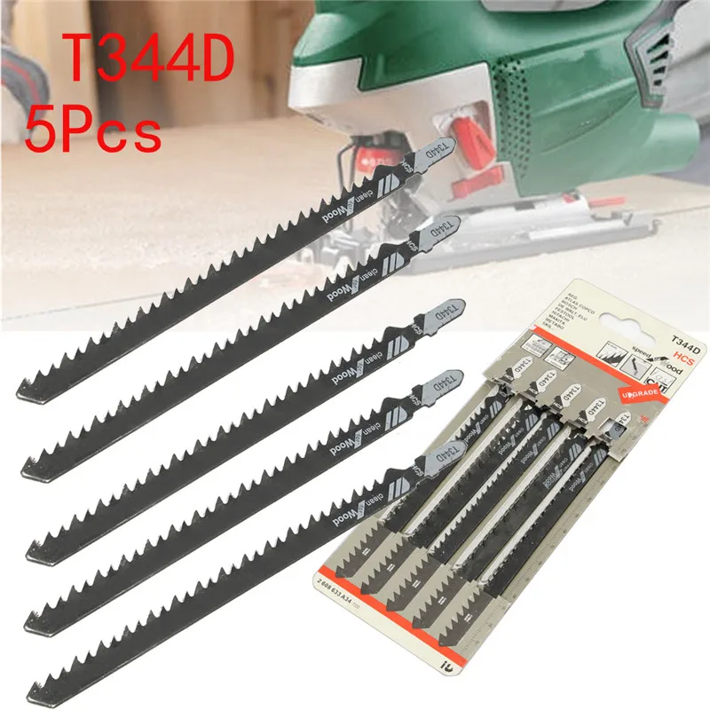 

5Pcs 152mm T344D Super-long Saw Blades Clean Cutting Wood PVC Fibreboard Plastic Plywood Reciprocating HCS T-shank Power Tool