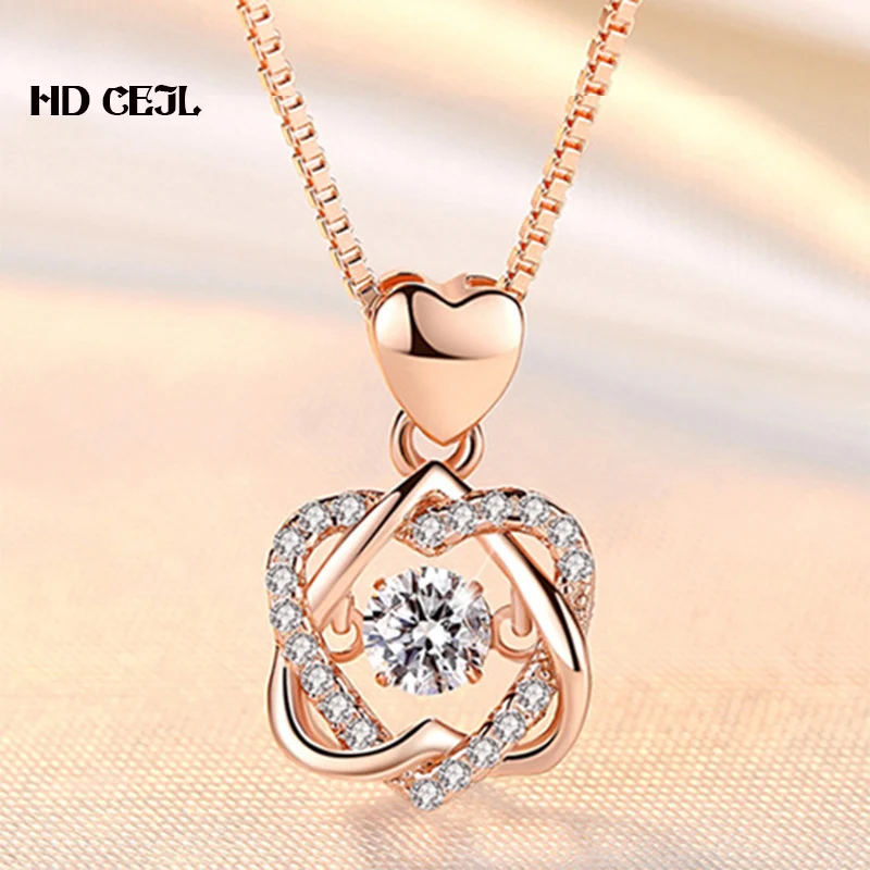 

New Popular Romantic Heart Pendant Necklace Personality Simple Temperament Elegance Fashion Women Jewelry Holiday Gifts