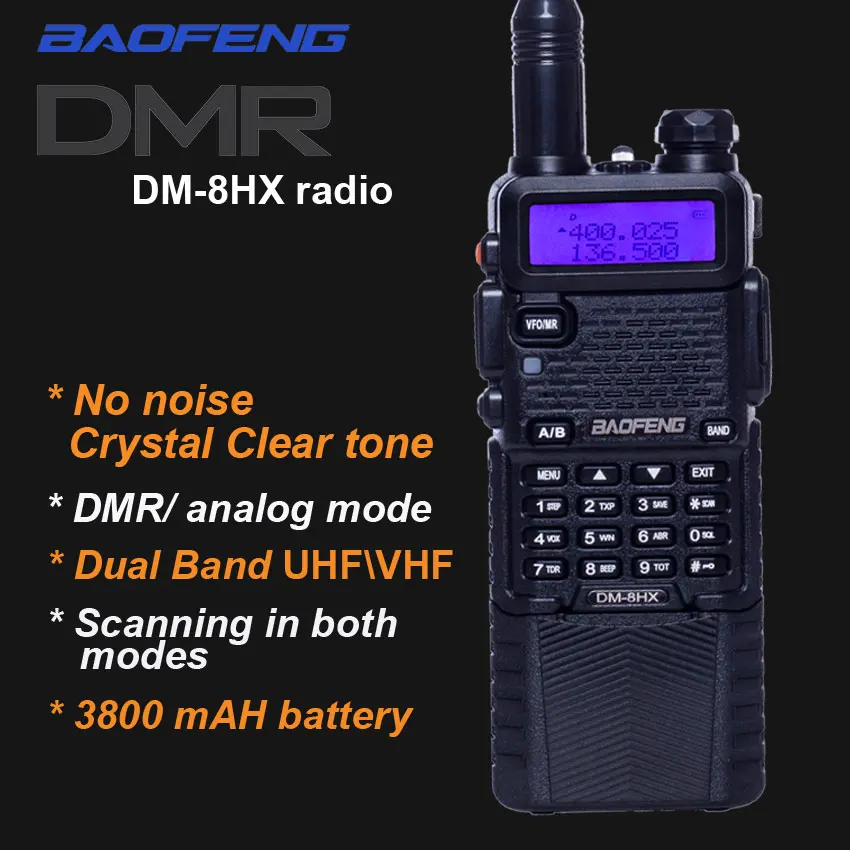 

Digital Radio Walkie Talkie Baofeng DM-5R Plus DMR Radio DM-8HX UHF/VHF 5W Scan Two Way Radio DM 5R Hf Transceiver Ham Station