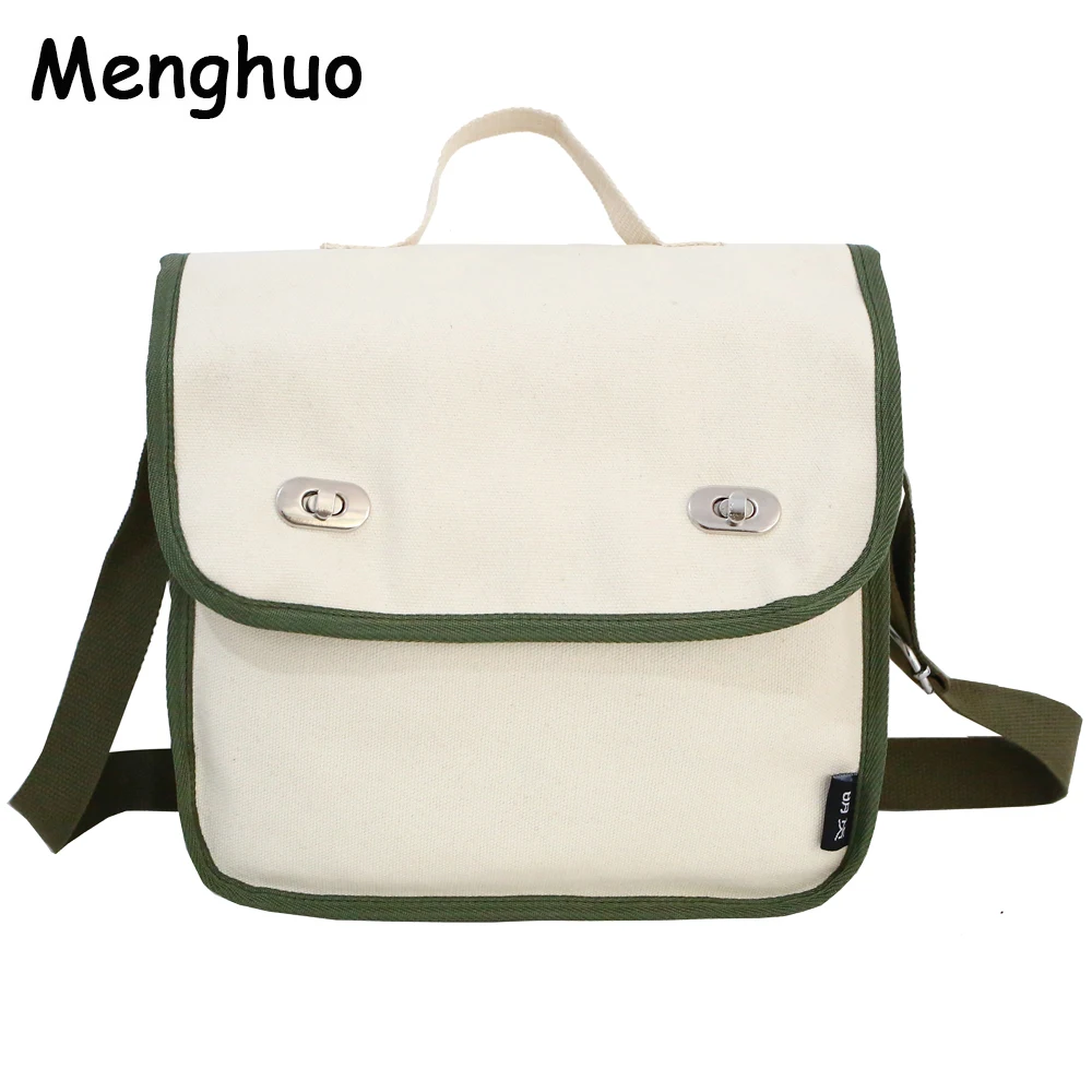 

Menghuo High-Quality Simple Women Messenger Handbag Fresh Canvas Tote bags Reusable Shopping Bag Leisure Foldable Crossbody Bags