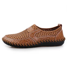 Men Casual Shoes Leather Breathable Comfortable Sports Summer Brand Sapato Masculino Flats Male 2018 Hot Sale ALCUBIEREE