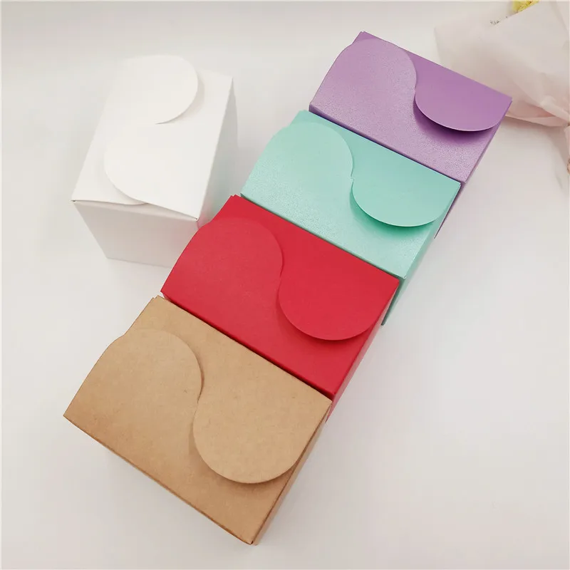 Colorful Kraft Paper Boxes for Party Gift Wedding Favor Candy Jewelry Pack Boxes 