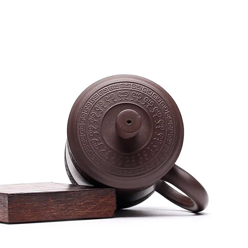 Чашка для чая ручной работы из фиолетовой глины Yixing Relief Lucky Kungfu Gongfu кружка 450