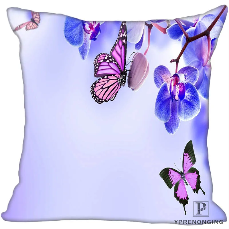Индивидуальный дизайн бабочки розовый квадратный наволочка на заказ молнии чехол для подушки 35X35,40x40,45x45 см(одна сторона) 180522-02-13 - Цвет: Square Pillowcase