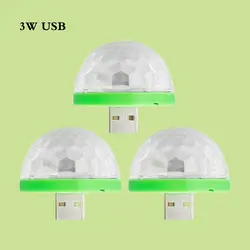 USB 3 Вт rgb светодиодные лампы Красочные Магия лампы DC 5 В звук Управление stage light touch Управление паб led лампы для DJ Дискотека Стороны KTV