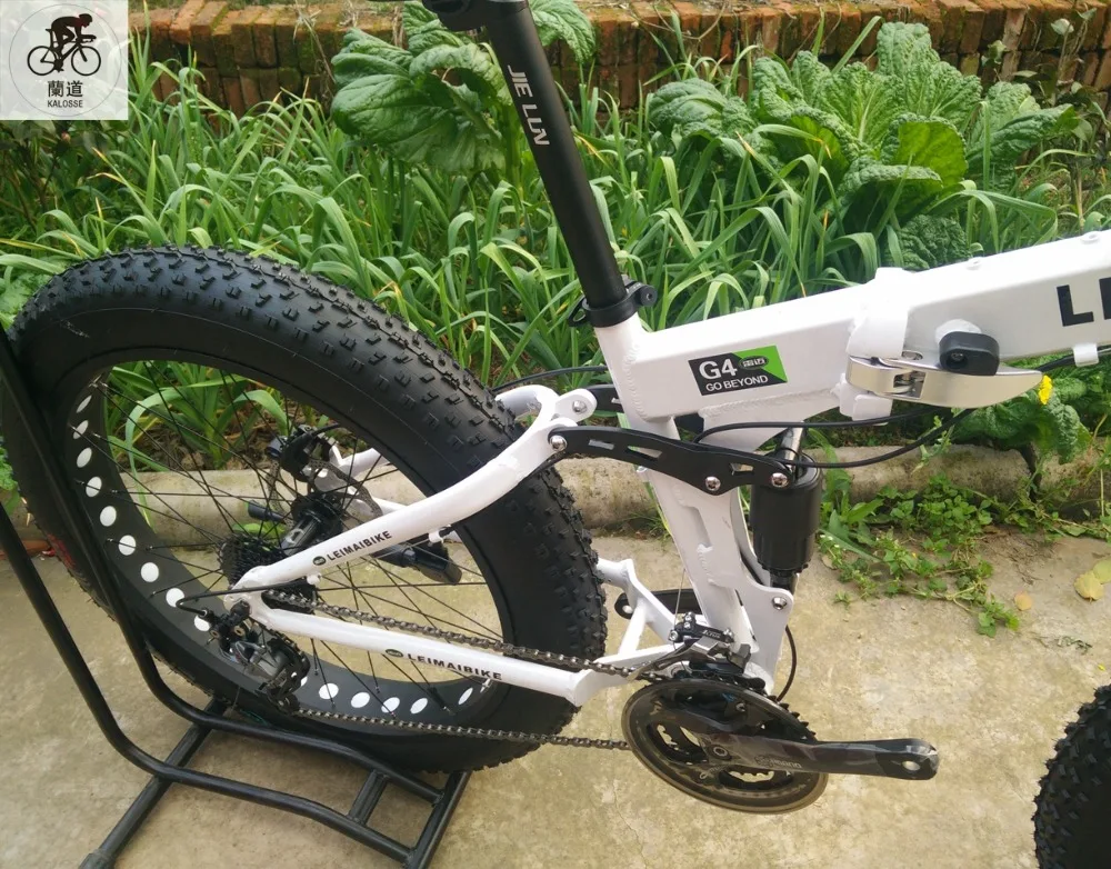 Excellent KALOSSE Soft-tail Frame snow folding bike 21/24/27/30 speed Fat bicycle , 26*4.0 inch beach mountain bike 2 Excellent KALOSSE Soft-tail Frame snow folding bike 21/24/27/30 speed Fat bicycle , 26*4.0 inch beach mountain bike 2