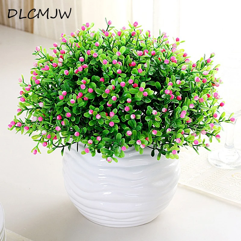 

1pcs Artificial Flowers Fake Plant Green Grass Decor Flowers For Wedding Party Home Garden Decor Plastic Plant Fake flowers