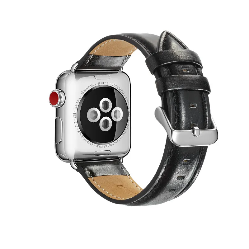 Ремешок из натуральной коровьей кожи для apple watch series 6 SE 5 4 3 2 1 38 мм 42 браслет с