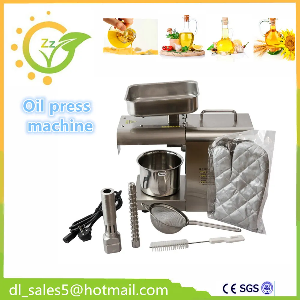 New Stainless Steel Oil Press Machine Commercial Home Oil Extractor Expeller Presser 180-240v