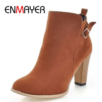 

Shoes Women New Round Toe Ankle Boots for Women New 2020 Fashion Nubuck Leather Boots Big Size Women Chelsea Boots Platform Snow