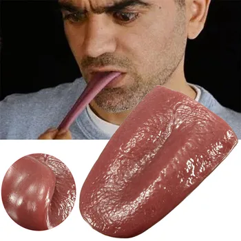 

Horror Funny Magic Tricks Whole Person False Simulation Tongue Decompression Toy Halloween Prank April Fool's Day Joke Toy Gift