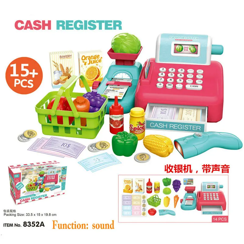 Register com Som Jogos para Crianças Brinquedos Supermercado Cash Calcular Brinquedo Fingir Jogar Meninas Educativos Pos 5 Cheap Comidas de brinquedo