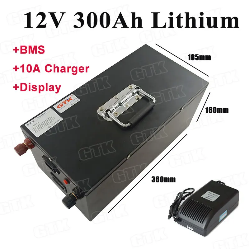 Rechargeable 12V 300Ah Lithium li ion battery pack for