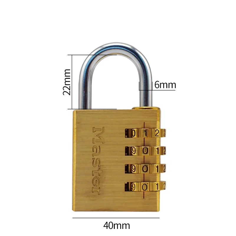 Outdoor Lock No Key 4 Digit Combination Coded Padlock, Waterproof Rustproof Brass Big Size Copper for Fence Warehouse Door Locks (1)