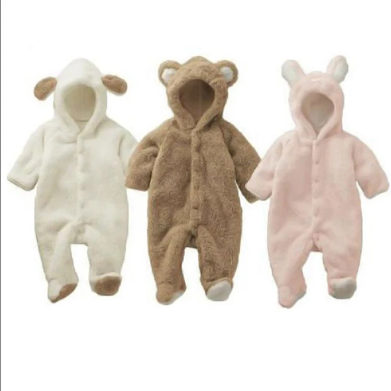Baby Newborn Baby Clothes Bear Onesie Baby Girl Boy Rompers Hooded