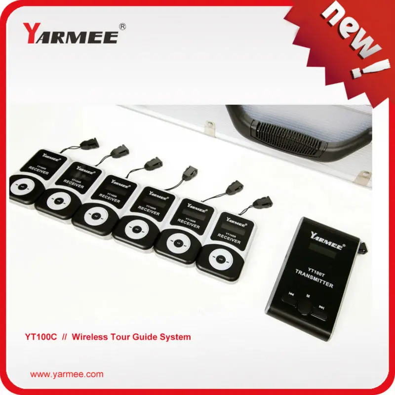 

Yarmee 2 Transmitters +30 Receivers rechargeable wireless simultaneous interpreting tour guide system audio translate equipment