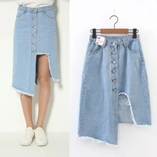 Европа и США Новая Женская Ковбойская юбка стандартная юбка вымытая Высокая талия юбка