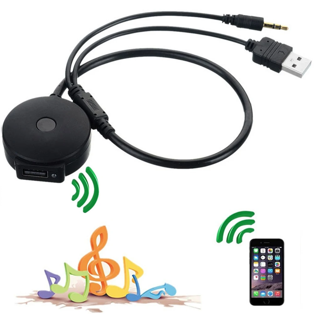 

Lonleap USB&3.5mm AUX to Bluetooth Audio Aux & USB Female Music Adapter Cables For BMW Mini Cooper Car Styling