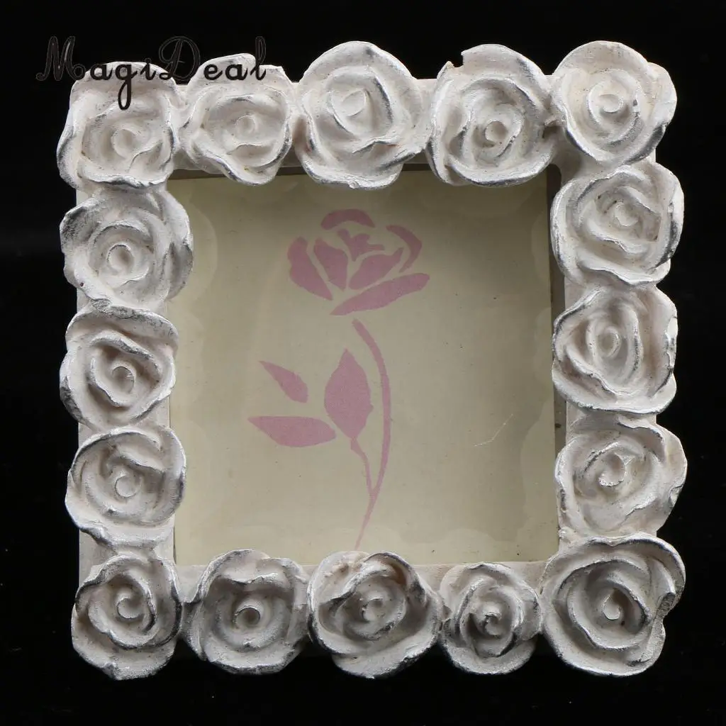 MagiDeal Роза цветок фоторамка романтическая Смола фоторамка Номер свадебного стола карта