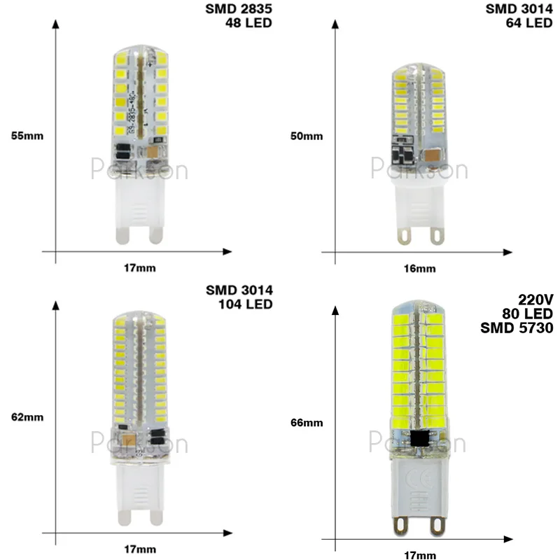 10 шт./лот светодиодный G9 лампа AC 220V G9 светодиодный лампы SMD2835 3014 48 64 104 светодиодный s лампада светодиодный светильник лампы 360 градусов заменить люстра светильник