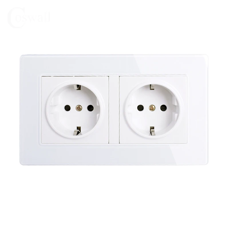 Wall Plate 16A EU/Germany Standard Electrical Double Outlet Panel Power