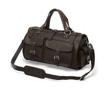 2016 Fashion New 100% Genuine Leather Vintage Genuine Men’s Travel Bags Handbag Cross Body Duffel Bags Huge 22″ 7094