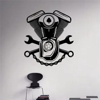 

Engine Motor Wall Sticker Car Service Vinyl Sticker Home Interior Garage Decor Removable Decor Wall Art Custom Decals
