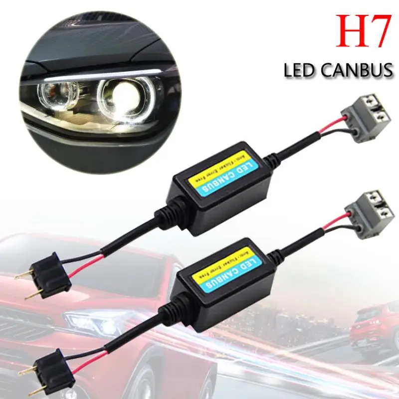 

High Quality 2pcs H7 Car LED HID Decoder Canbus Headlight Fog Light DRL Error Free Resistor Warning Canceller