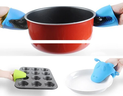 

Cute Cartoon Silicone Microwave Gloves Non-slip Heat Insulated Oven Mitts Kitchen Bakeware Gloves Tool ZW705