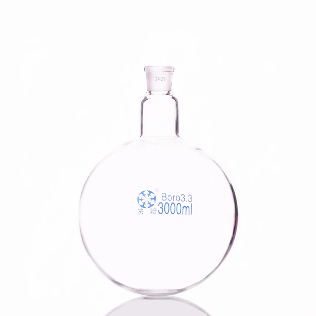 Single standard mouth round bottomed flask,Capacity 3000ml and joint24/29,Single neck round flask