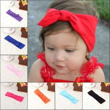 2015 Retail big bow head wrap lovely bowknot headbands cotton headwear girl hair bow mix