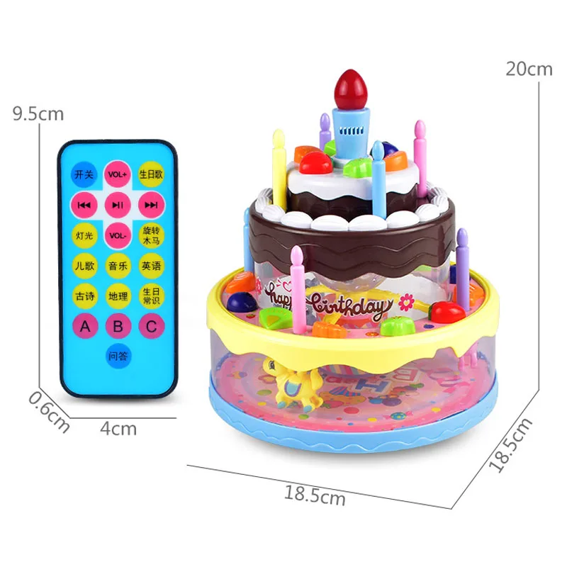 2019 креативная музыка и Светодиодный проекционный вихрегиг emulatory выдувные свечи 3 слоя день рождения игрушечный торт с пультом