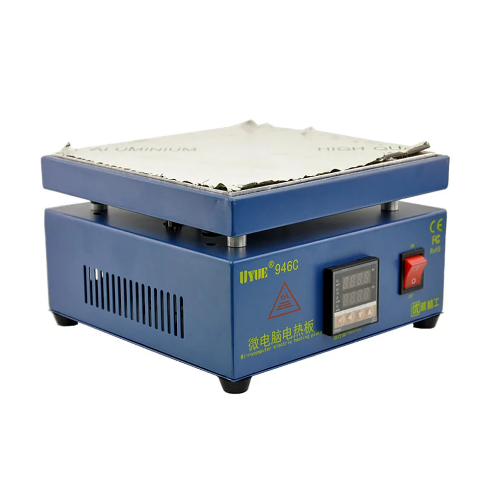 Дешево 946C электронная нагревательная пластина Подогрев статического нагрева Светодиодная лампа паяльная станция Отопление работа для телефона Ж...