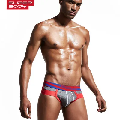 

2017 new style SUPERBODY brand gay underwear sexy underwear match colors U convex briefs cotton underpants male panties