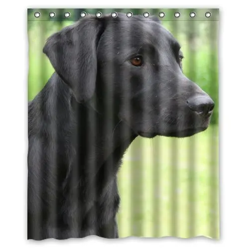 Labrador Retriever black lab dog Shower Curtain Bathroom Polyester