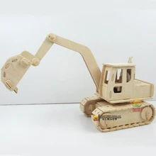 Деревянные 3 D головоломки детские развивающие игрушки более 6 лет мальчик деревянная модель моделирования экскаватор головоломки